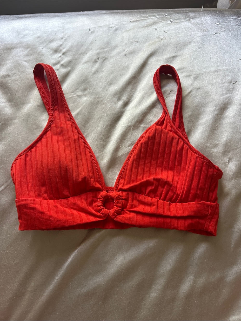 Aerie Red Ribbed Ring-Front Women’s Bikini